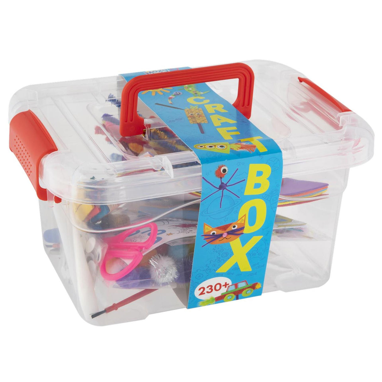 Creative craft group craft box with diverse craft materials, 240 pcs.