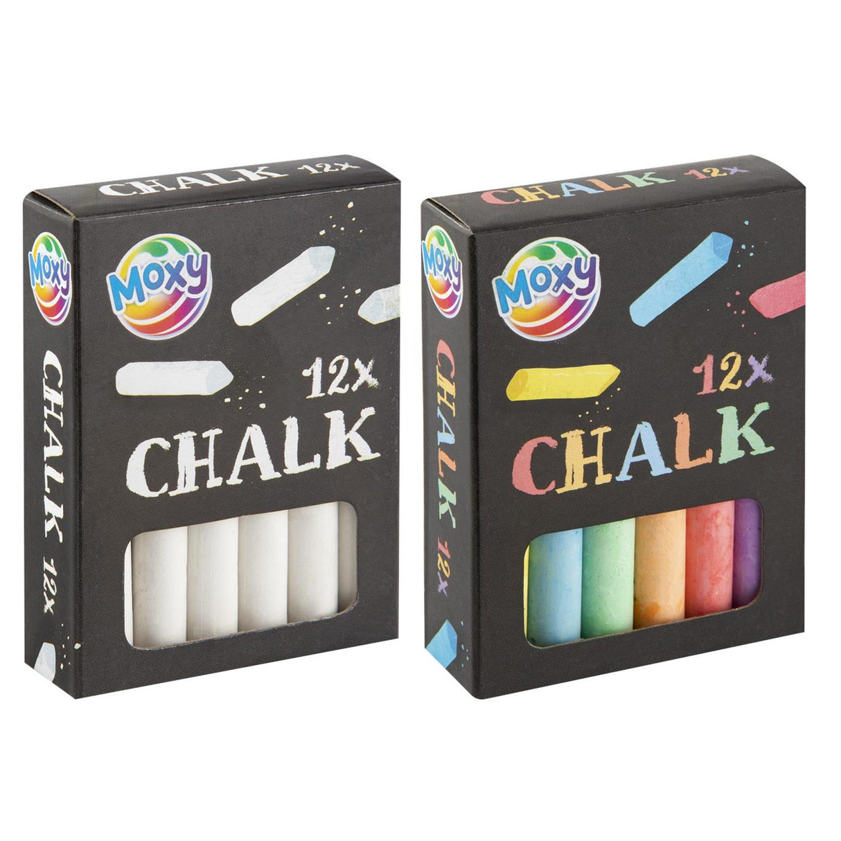 Moxy bordkrijt 12 in doosje wit gekleurd