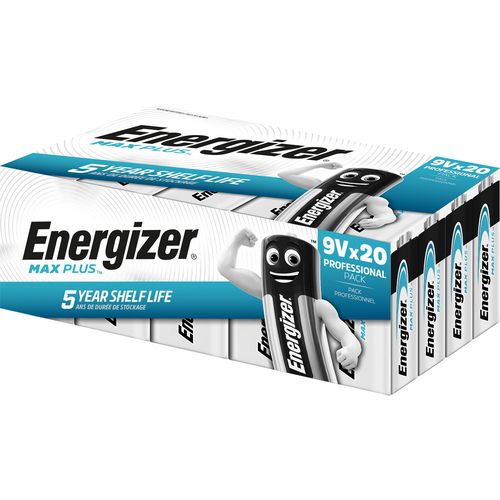 Batterij energizer max plus 9v 20 stuks