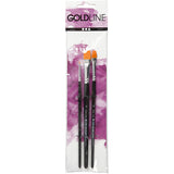Creativ Company Gold Line Pinsel, Größe 2+8+12, L: 16,5-19 cm, B: 3-12 mm, flach, 3 Stück 1 Box