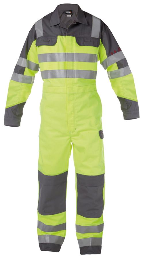 Dassy overall spencer multinorm fluogeel grijs m