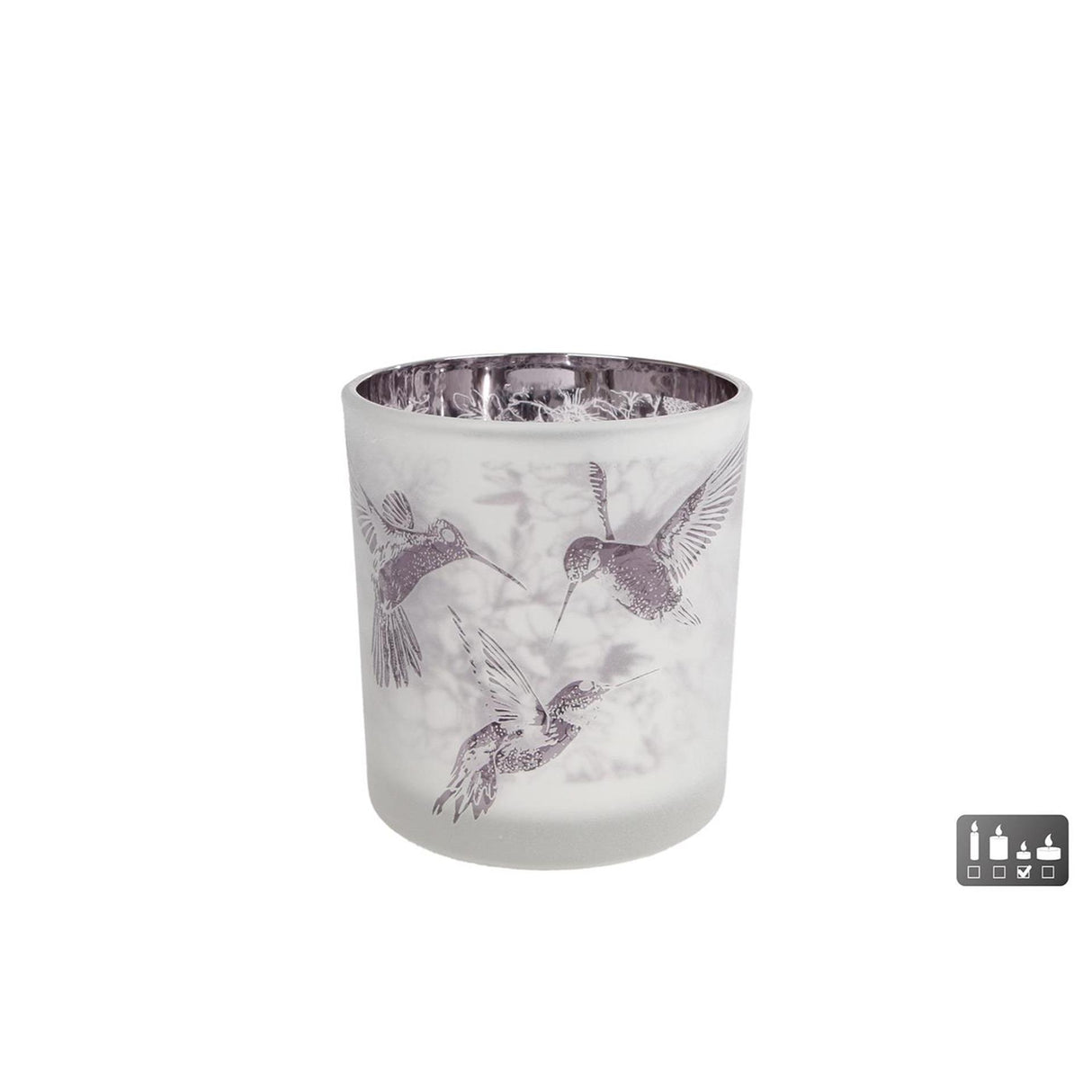 Porta-velas Cozydecor em vidro de beija-flor