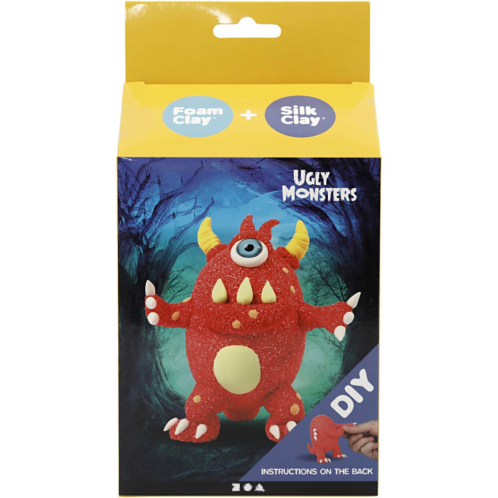 Silk clay funny friends, monster, red, 1 box