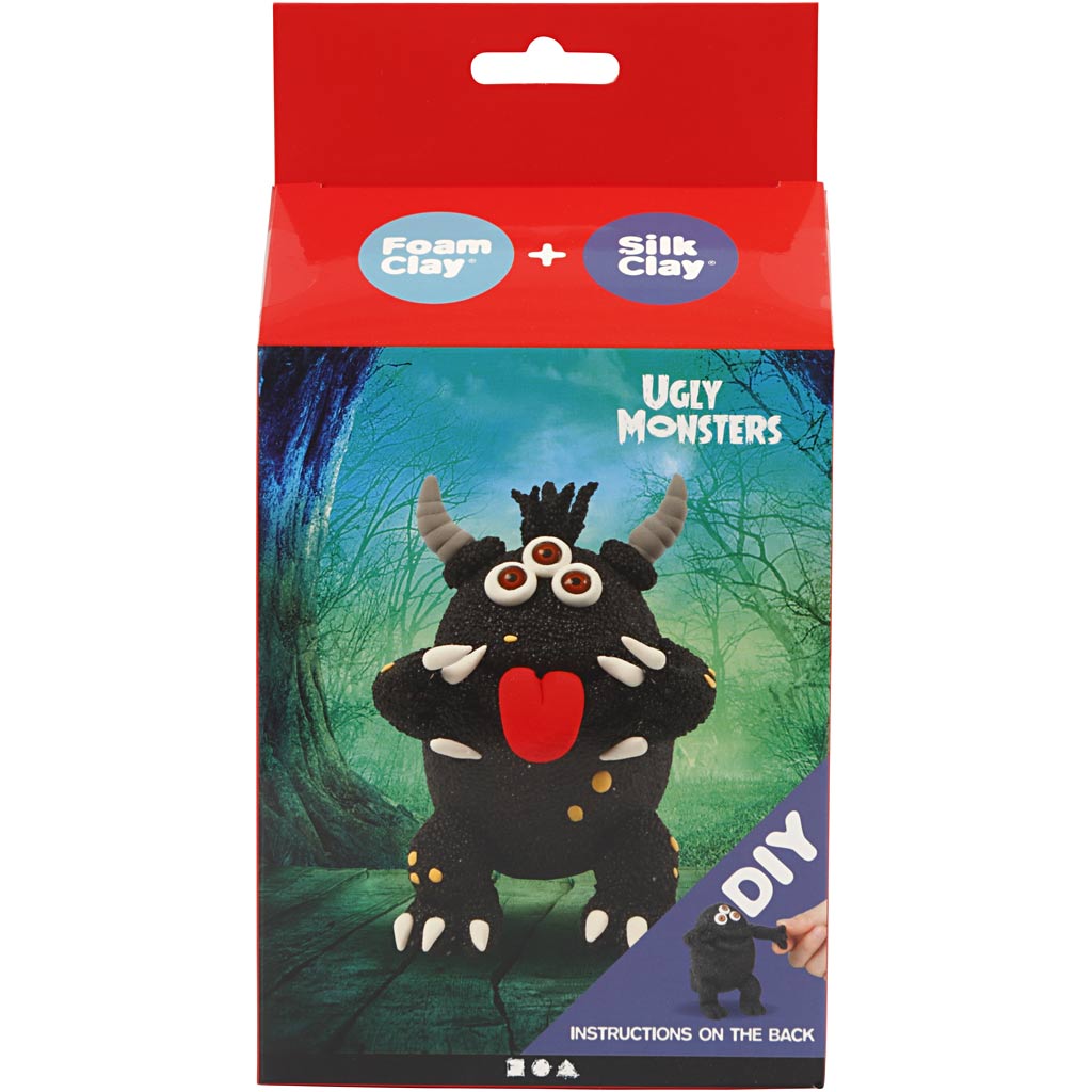 Silk clay funny friends, monster, black, 1 box