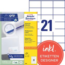 Avery Labels White 2100 pcs