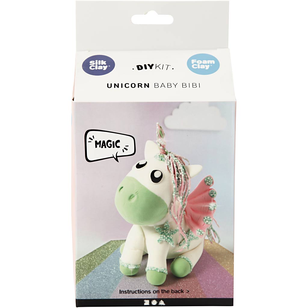 Silk clay funny friends, unicorn, green, 1 box