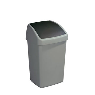 Aurinkoesine delta roskakori, jossa kääntökansi 25l harmaa