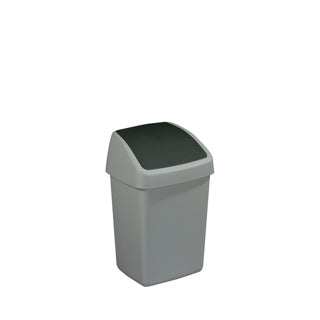 Sunware Delta Recycle Bin With Swing Cover 10 L silver gray