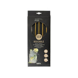 Gusta stainless steel straws + brush gold 4 pieces