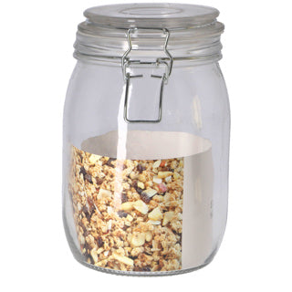 Excellent Houseware glass storage jar with clamp 1L