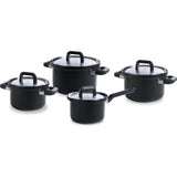 Bk flow cool set de casseroles en acier inoxydable noir 4 pièces