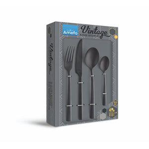 Set posate vintage Amefa manille 16 pezzi nere