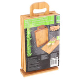 Eco-Import Bamboo cutting plank set with holder 7-piece