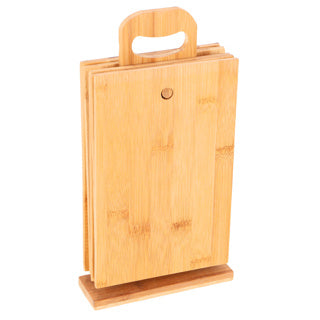 Eco-Import Bamboo cutting plank set with holder 7-piece