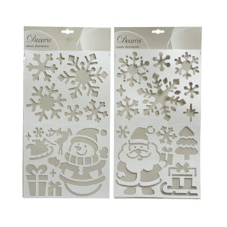 Stencils Plastic Snowman Santa 2 Assorti
