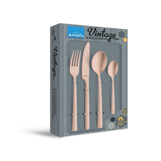 Amefa vintage cutlery set 16-piece copper