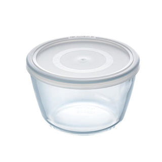 Pyrex Cook and Freeze Round Glass Cleaning Scale With Lid 1.1L
