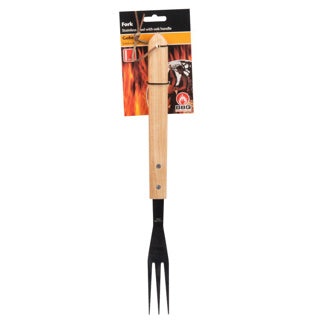 BBQ collection tenedor para carne lujo 41 cm roble acero inoxidable