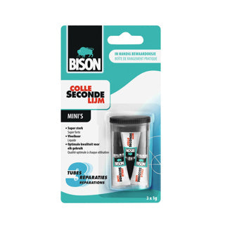 Bison Colle Secondelijm MINIs 1gr 3 pieces