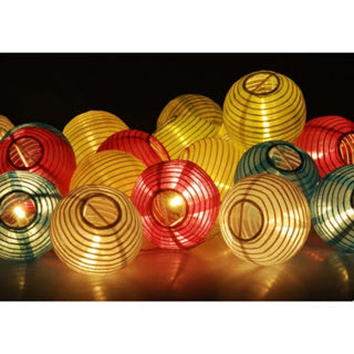 Party lighting outdoor. 20 LED lanterns. IP44 Adapter 240V 10.75m.
