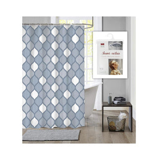 Dutch House Shower Curtain 180x200 Geo Blue