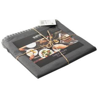 Gusta table runner cotton gray
