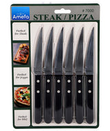 Amefa pizza steak knives 6 pieces black