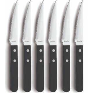 Amefa pizza steak knives 6 pieces black