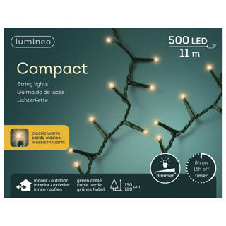 Lumineo compact bin bui warm 11 meter 500 lampjes