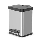 Hailo Oko Duo Plus M Pedal Bucket 2x9L Acero inoxidable Negro