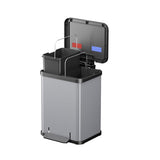 Hailo Oko Duo Plus M Pedal Bucket 2x9L Acero inoxidable Negro