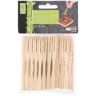 Eco-Import Bamboo Cocktail Forkjes 72 pezzi