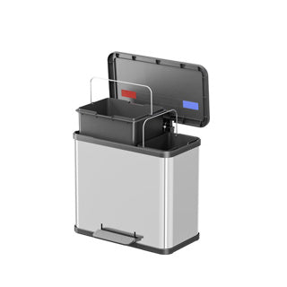 Hailo Hailo 0630-200 Öko Duo Plus Ledal Bucket 17+9L de acero inoxidable Negro