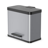 Hailo 0630-220 Öko Duo Plus L Pedalmin 17+9L Silver z nerezové oceli