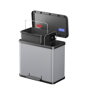 Hailo 0630-220 Öko Duo Plus L Pedalmin 17+9L Silver z nerezové oceli
