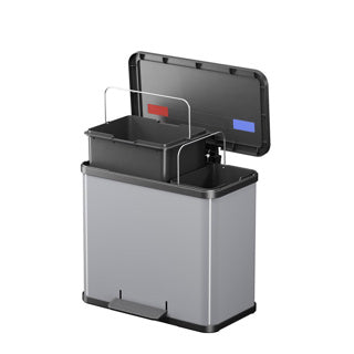 Hailo 0633-220 Öko Trio Plus L Pedal bin 3x9l silver black
