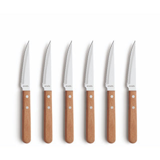 Amefa pizza steak knives wood