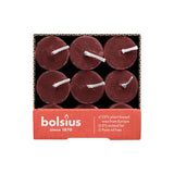 Bolsius middagslys rustikk fløyelsrød 27 cm | 9 stykker