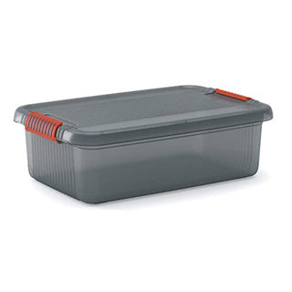 Kis K Latch Storage box M with lid 28 l Transparent