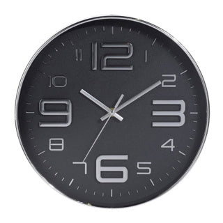 Wall clock 30.5 cm 3 assorted silver