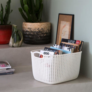Curver Storage Basket Knit Look 19L White