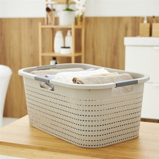 Rotho Country Laundry Basket 40L Cappuccino