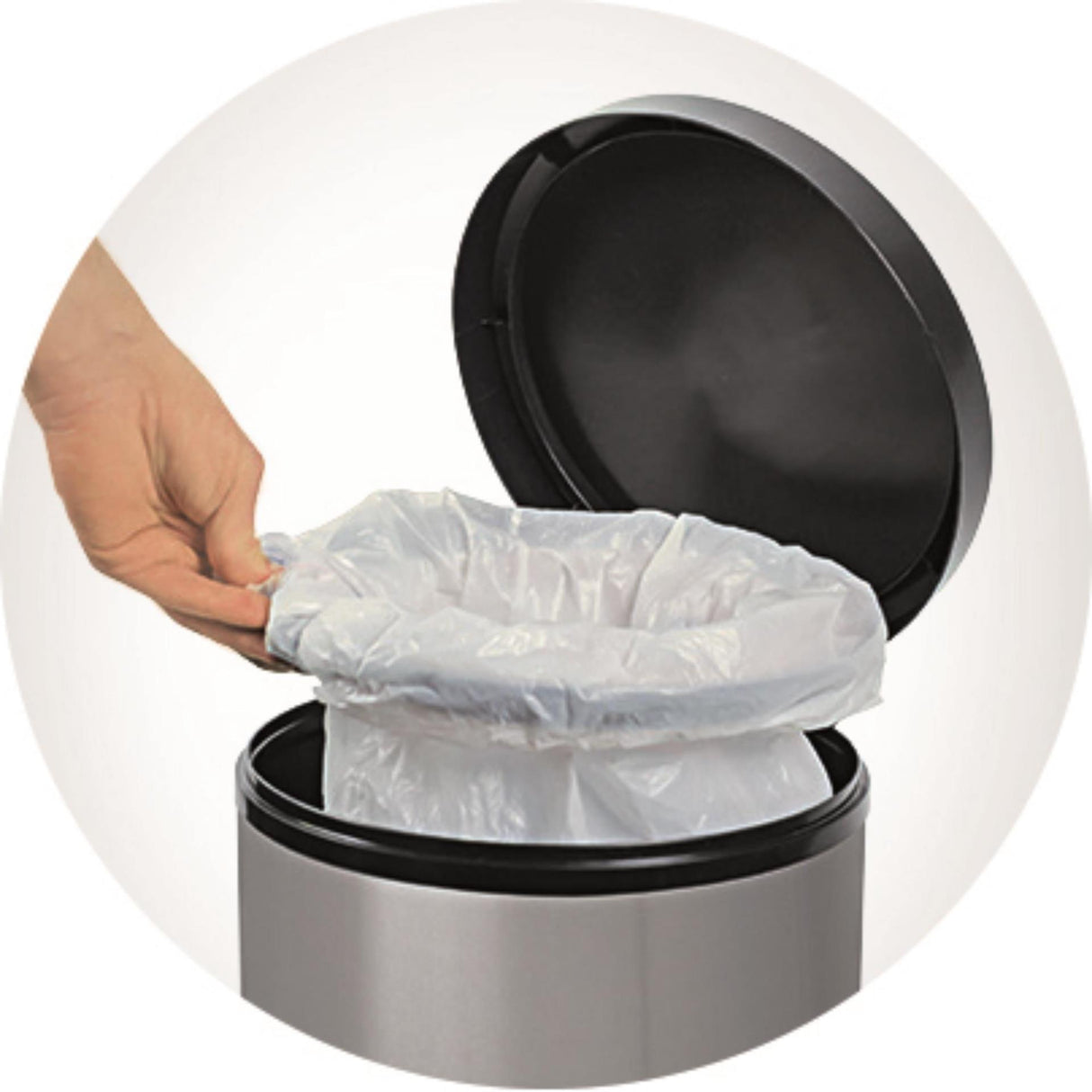 Rotho Rotho Paso Pedal Bin 30L Metallic Silver Black