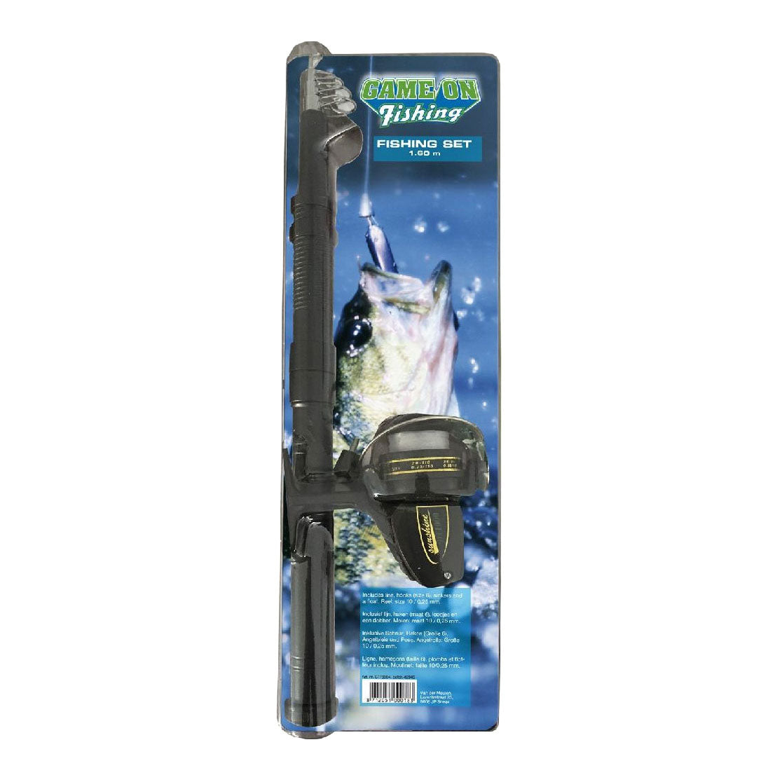 Juego en Fishing Tele Werphengel con accesorios, 1.6m
