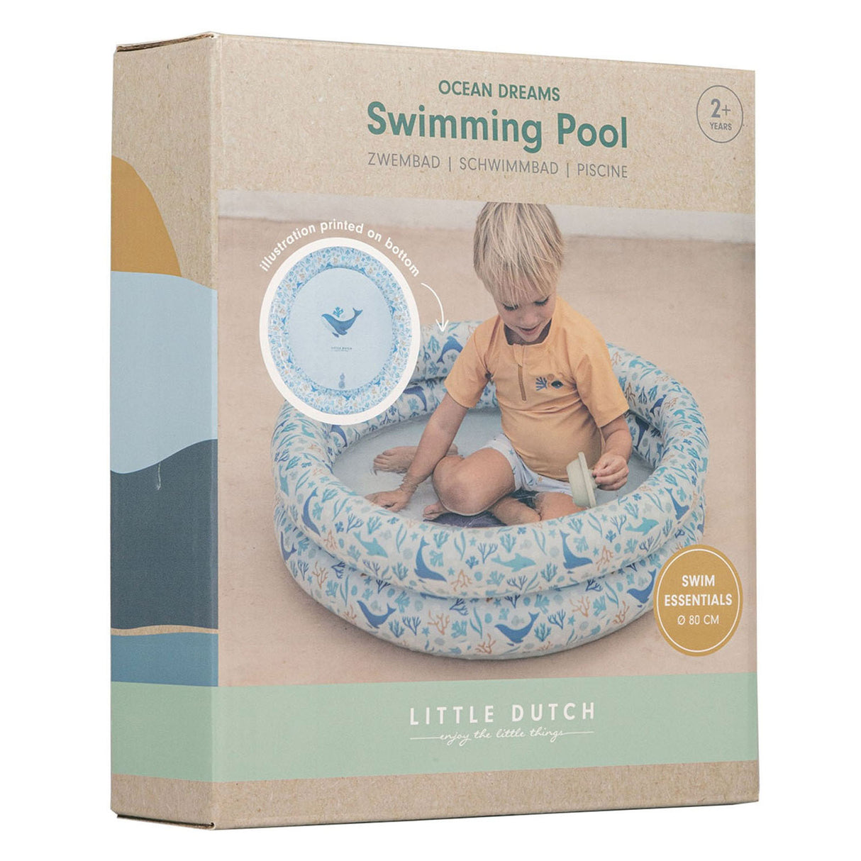 Kleine niederländische Ozeanträume Schwimmbad Blau, 80 cm