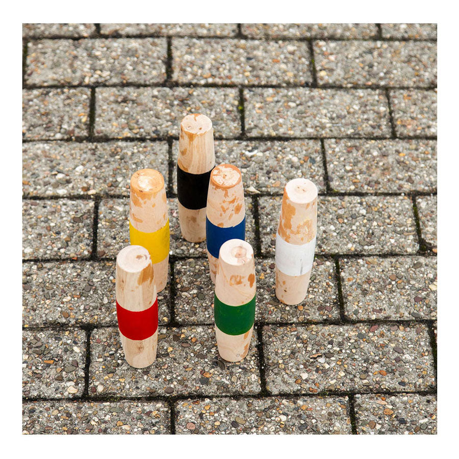 Outdoor play wooden posts football