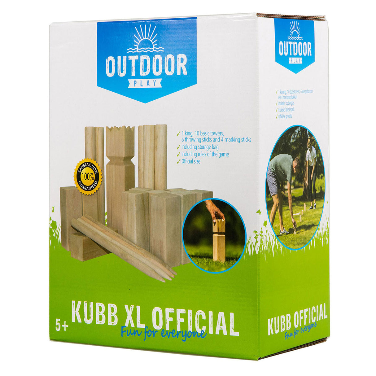 Zunanja igra XL Kubb z 21 lesenimi deli