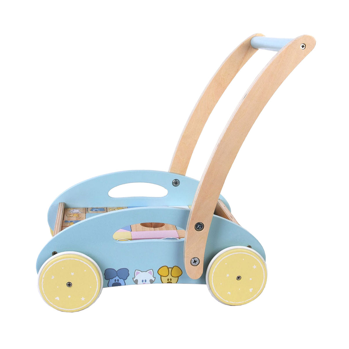 Rubo Toys Woezel and PIP Wooden block cart 27x35x36 cm