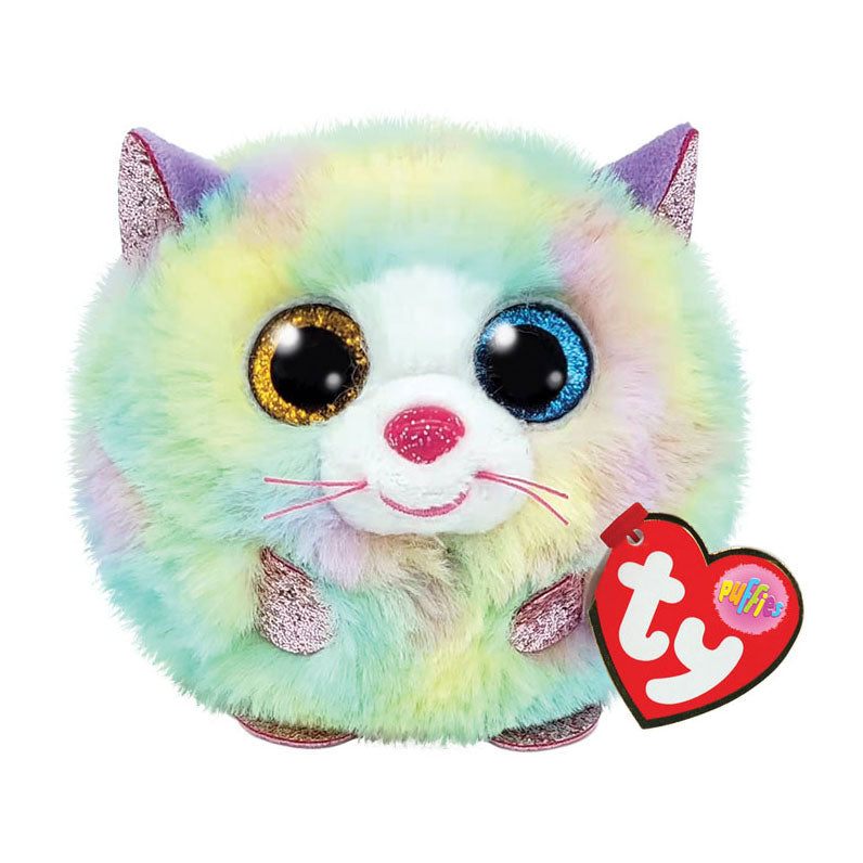 Ty Puffies Cuddle Cat Heather 10 cm