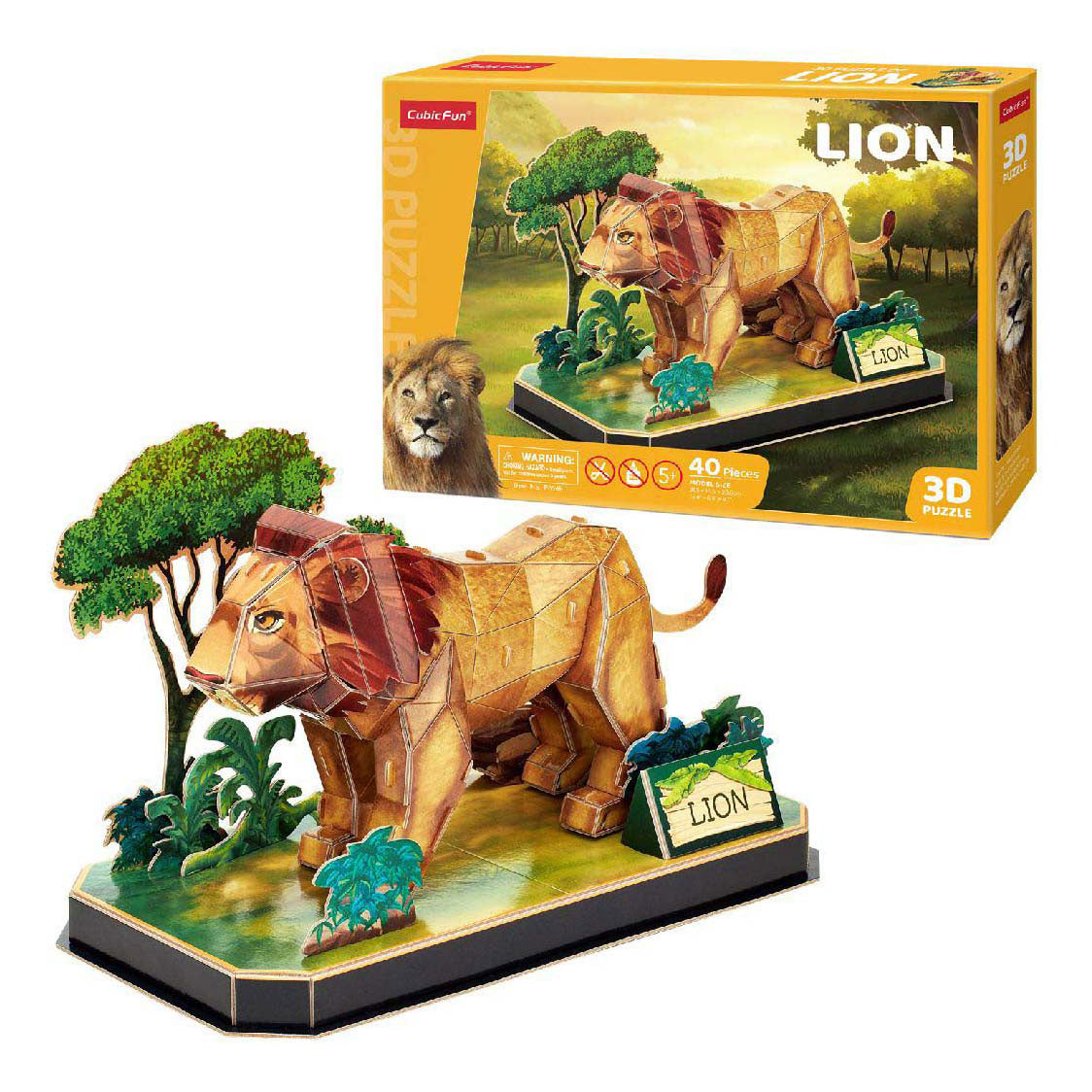 Kubická zábava 3D puzzle lev